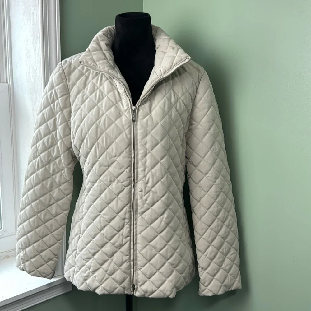 Calvin Klein cream quilted jacket large - Picture 1 of 6